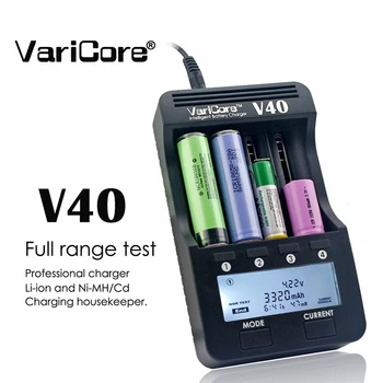 VariCore LCD V40 Nabíječka 3.7 V 18650 26650 Nabíječka 16340 14500 18350 Baterie Lithium AA / AAA Ni-MH Baterie