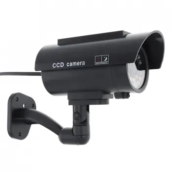 Vodotěsné Falešné Figuríny Kamera Venkovní Solární Imitace Kamery Simulace CCTV Bezpečnostní Kamery s Světlo