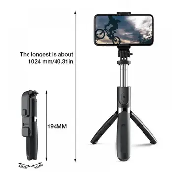 Přenosný Bluetooth Selfie Stick Rozšiřitelná Monopod s Mobilním Telefonem Krásy Lampa Mini Stativ Bezdrátový Selfie Hůl