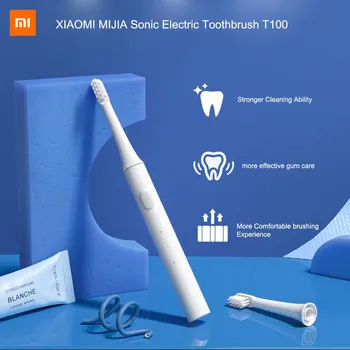 Mijia T100 Sonic Elektrický zubní Kartáček pro Dospělé Ultrazvukové Automatické zubní Kartáček USB Dobíjecí Vodotěsné Zubní Kartáček Pro Xiaomi