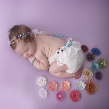 Novorozence Fotografie Rekvizity, Oblečení Tkaniny Pletené Baby Girl Romper Photo Studio Oblečení, Doplňky