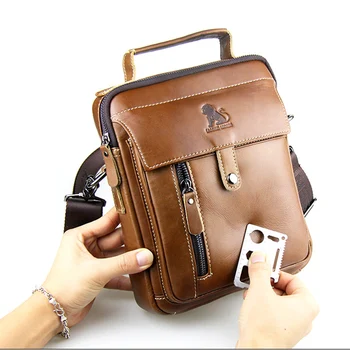 Originální kožené mužské kabelky smalle skutečné hovězí kůže business messenger tašky příležitostné cestování taška přes rameno hovězí kůže Ležérní nového roku 2019
