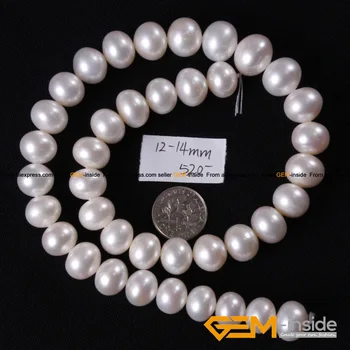 10-11 mm Kulatý Bílý Přírodní Sladkovodní Pearl Korálky Pro Výrobu Šperků Strand 15 Palcový DIY Náramek, Náhrdelník Šperky Pearl Korálek