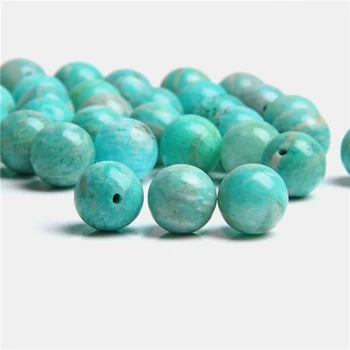 Přírodní Modrý Amazonit Kámen korálky distanční 6 8 10 12 mm Kolo Volné Korálky Pro Výrobu Šperků náramek náhrdelník Příslušenství