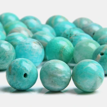 Přírodní Modrý Amazonit Kámen korálky distanční 6 8 10 12 mm Kolo Volné Korálky Pro Výrobu Šperků náramek náhrdelník Příslušenství