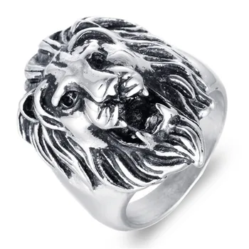 Z nerezové oceli pánské prsteny 2020 skull ring muži punk-pečetní prsten mužské velká vlčí hlava lva zvířat prst prsten muži Příslušenství