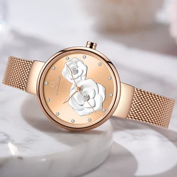 Nové Ženy Hodinky Top Luxusní Značky NAVIFORCE Krásný Design Quartz Lady Hodinky Jednoduché Vodotěsné Hodinky Ženy Reloj Mujer