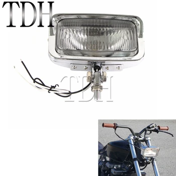 Chrome Motocykl Obdélník Retro Lampa Světlo Pro Harley Chopper Bobber, Scrambler Cruiser Yamaha Honda 70 JE Univerzální
