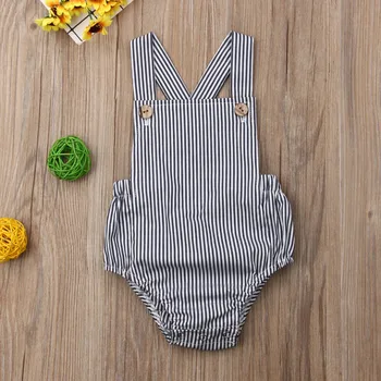 Novorozence Baby Boy Girl Kombinézu Letní Kombinéza Sunsuit Ležérní Bez Rukávů S Hlubokým Výstřihem Solid Oblečení Oblečení