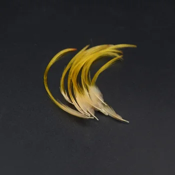 Fly Vázání Střední A Velkou Ruku Vyberte Golden Pheasant Crest Peří Pro Vázání Streamerů a Mokrých Mušek Zářivě Žluté Peří