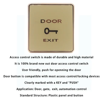 Tlačítko Exit přepínač odolný přístup dveřní spínač tlačítko automaticky obnovit normálně otevřít signál, uvolněte tlačítko