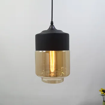 Moderní skleněný přívěsek světla nordic clear/amber skleněné stínidlo závěsné lampy pro restaurace, kavárny, jídelny, svítidla
