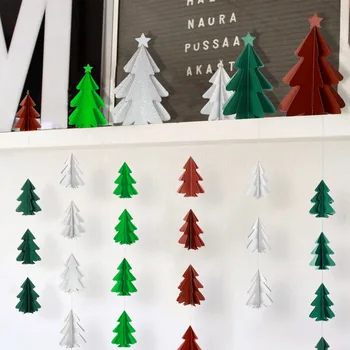 Natal 3D Papír Vánoční Strom Výzdoba Girlandami Přívěsek Noel Ozdoby Vánoční Ozdoby pro Domácí, Nový Rok, Výzdoba, Vánoce Nabídky