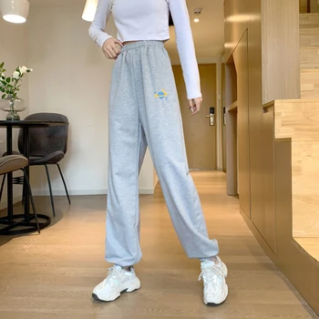 Vadim Skutečné Polyester 2020 Jaře A na Podzim Nové Sportovní Kalhoty Dámské Kotníkové Pruhované Široké Nohou Slim Net