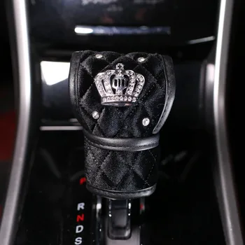 Zimní Plyšové Auto Volantu Kryt Diamond Crystal Drahokamu Crown Auto Volant Zahrnuje Univerzální Velikost 38CM Pro Většinu Automobilů