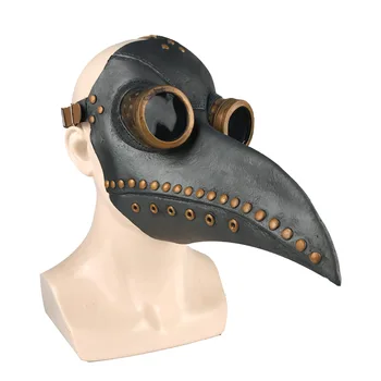 Vtipné Středověký Steampunk Mor Lékař Ptačí Maska Latex Punk Cosplay Masky Zobák Dospělých Událost Halloween Cosplay Rekvizity Party Masky