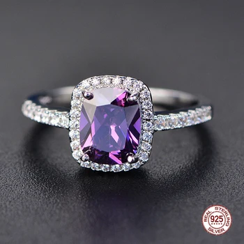 2019 Nové Jemné Přírodní Ruby Prsten 925 Mincovní Stříbro Zásnubní Prsteny Drahokam Prsten, Stříbro, Pink Quartz Prsten Pro Ženy Šperky