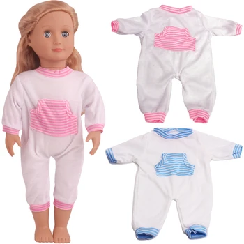 18 inch Girls panenka oblečení Americké novorozence Jednoduché bílé kombinéza Baby hračky šaty vhodné 43 cm baby panenky c800