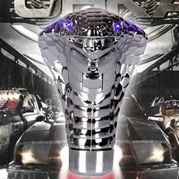 Univerzální Auto Manuální Převodovky Držet Had Tvar hlavice Řadící Páky Crystal Hlavy s LED Světla pro Automatické Převodovky Car Styling