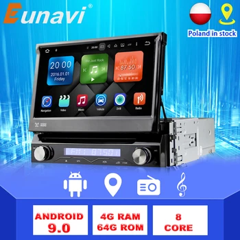 Eunavi 1 Din Android 9 Auto DVD multimediální rádio auto přehrávač Pro Univerzální GPS Navigace, Stereo Rádio, WIFI MP3 Audio USB SWC dvd