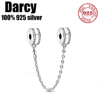 2021 nový Hot prodej vysoce kvalitní 925 Sterling Silver Bezpečnostní řetěz Kouzlo Korálků Fit Původní Pan Náramky DIY Šperky Dárkové