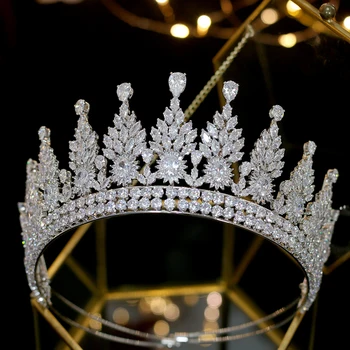 ASNORA Vysoce kvalitní čelenka nevěsta svatební party vlasy příslušenství módní design big crown svatební šperky