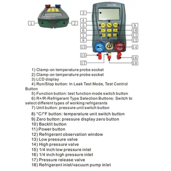 DY517 Chlazení Tlakoměr Digitální Vakuové Tlakové Potrubí Tester HVAC Měření Teploty Tester Auto Opravy Nástroje