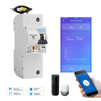 Alexa Kompatibilní Smart Jistič s Power Monitoring Ochrana proti Zkratu eWelink APP Ovládání Časovač Smart Home
