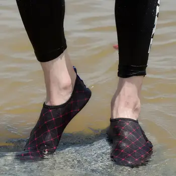 Pláž Bazén, Posilovna Aqua Voda Ponožky Pláž Plavat proti Proudu Boty Nejnovější Muži Unisex Naboso Kůže Ponožky Pruhované Boty FW15