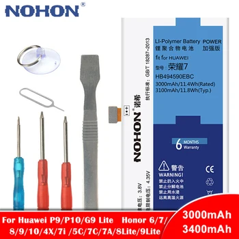 NOHON Telefon Lithium Baterie Pro Huawei P9 P10 G9 Lite P20 Čest 8 9 Lite 6 7 10 5C 7C Užijte si 7S HB494590EBC HB366481ECW Batterie