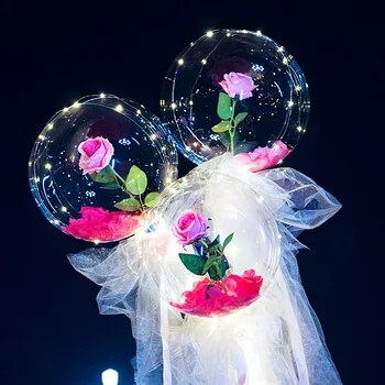 LED Světelný Balón Růže Kytice pro Ženy, Přítelkyně, Manželka. Výročí Festivalu DTT88
