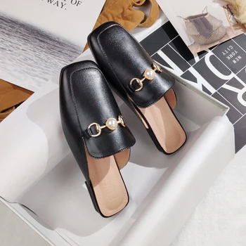 Dámy jaro a léto nové baotou semi-papuče sandály ležérní módní outdoorové oblečení dámské velikosti mueller boty
