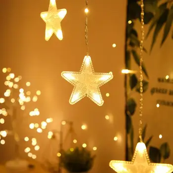 Barevné Vločka LED String Světla 2020 Vánoční Výzdoba Pro Domácí Opony Světla Víla Světla Vánoce Vánoce Výzdoba, Nový Rok, Výzdoba