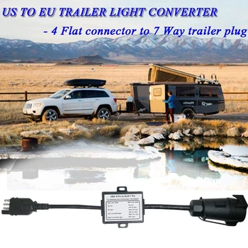 NÁM Do Evropy Trailer Světlo Converter 4 Způsob Plochá Zásuvka (Americké Vozidlo) 7 Způsob Kulatý Konektor (Evropské Trailer)