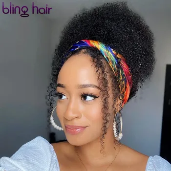 Afro Perverzní Kudrnaté Čelenka Paruky Lidské Vlasy Pro Černé Ženy Glueless Brazilské Remy Vlasy Plné Stroj Vyrobený Levné Paruku 180% Hustota