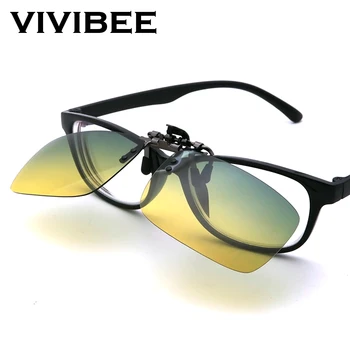 VIVIBEE Den a Noc, Klip na Polarizační Brýle Muži Zelený Žlutý Objektiv Jízdy Letectví Klipy Sluneční Brýle, Ženy, Oculos