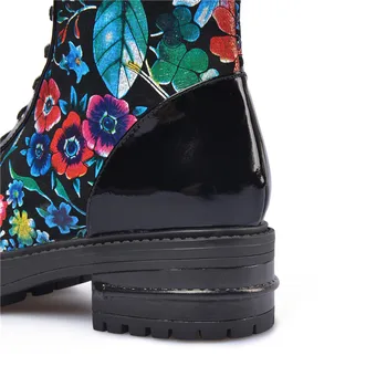 MORAZORA 2020 zimě udržovat teplé kolena vysoké boty med podpatky kolo toe boty žena móda květiny, originální kožené boty ženy