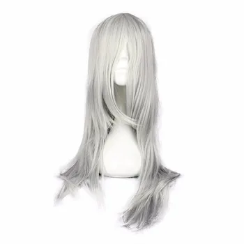MCOSER Final Fantasy Syntetické Dlouhé Vlnité Stříbřitě Šedá Barva Cosplay Paruka Vysoká Teplota Vlákna Vlasů