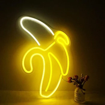 LED Neon Light Banana Neon LED Znamení, vývěsní Štít Baru, Party Dekorace Světla Nástěnná Lampa Děti Ložnice Umění Modelování Lampa Noční Světlo