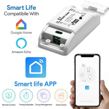 90-250VAC Bezdrátové WI-fi Přepínač Smart Home Elektrické dálkové Ovládání, časový spínač Sonoff Tuya smart life Aplikaci Google Alexa Energie