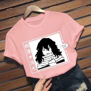 Unisx Shota Aizawa T-shirt Můj Hrdina Academia Boku Žádný Hrdina Anime Volné Krátký Rukáv Roztomilé Ženy Vtipné tričko
