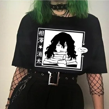 Unisx Shota Aizawa T-shirt Můj Hrdina Academia Boku Žádný Hrdina Anime Volné Krátký Rukáv Roztomilé Ženy Vtipné tričko