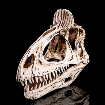 Pryskyřice Cryolophosaurus, Lebka, Kostra Hlavy Socha Řemesla Dinosaurus Sochy Pro Výzdobu Halloween Domova Figurky, Sochy