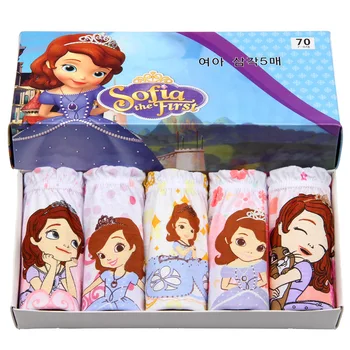 5ks dívčí spodní Prádlo Karikatura Bavlna Princess Kalhotky Pro Dívky, Děti Pohodlné Měkké Kalhotky Baby Kojenecké Děti Slipy