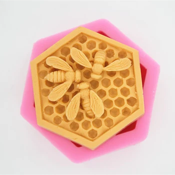 1ks Dort Formy 3D Včelí Plástve Silikonové Mýdlo Formy Svíčka Pryskyřice Řemesla Formy Pěna Fondant Pečení Dort Zdobení Nástroje