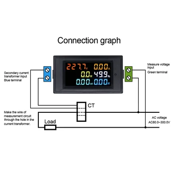 Napájecí Metrů 40.0-300.0 V Digitální Wattmetru Napětí příkon Watt Frekvenční Energie Metr Analyzátor Elektrické energie Monitor