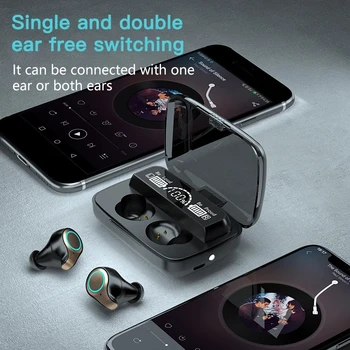 M18 TWS Bluetooth Sluchátka Bezdrátová Otisků prstů Touch Sluchátka Nabíjecí Vodotěsné hi-fi Stereo Sluchátka Pro Osvětlení Sluchátka