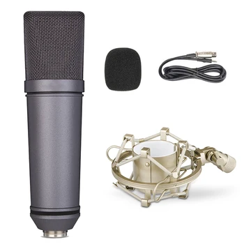 Funthing U87 Kondenzátorový Mikrofon pro PC, telefonu, Velké Bránice Kondenzátorový Mikrofon Pro Vokální Nahrávání Karaoke Mikrofon