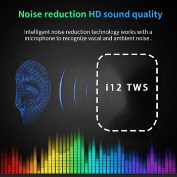 Inpods 12 Matný i12 tws Bezdrátové Bluetooth 5.0 Sluchátka Sluchátka Super Bass Sound fone bluetooth Sluchátka i7s i9s i11 i12 Tws
