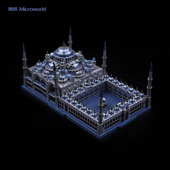 Microworld 3D DIY Kovové montážní J029 Modrá mešita model budovy puzzle Vzdělávací Puzzle laserové řezání Dárky, Hračky Pro Děti